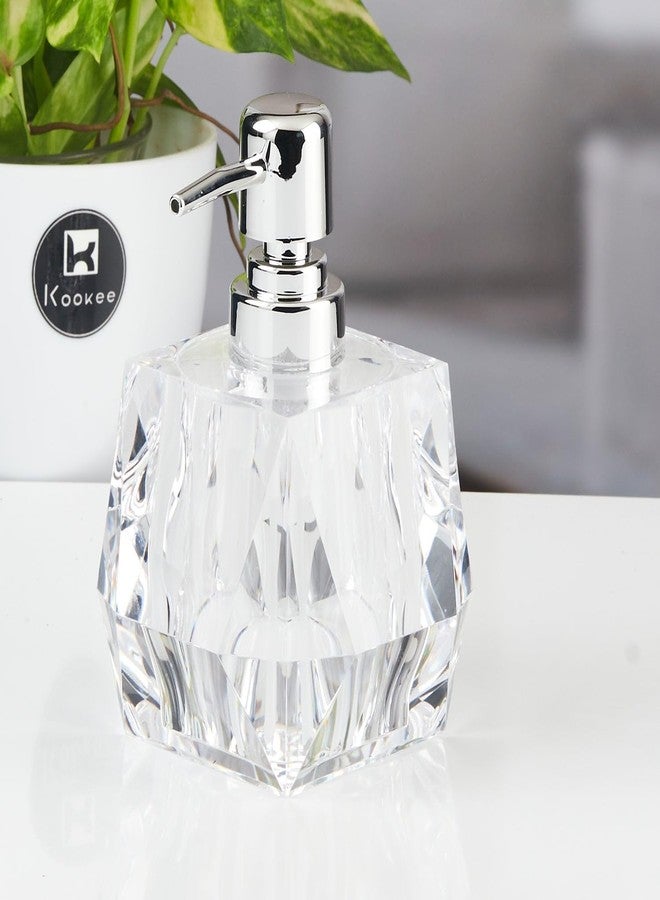 Kookee Acrylic Soap Dispenser for Bathroom handwash, refillable Pump Bottle for Kitchen Hand wash Basin, Set of 1, Transparent (11262) - Image 2